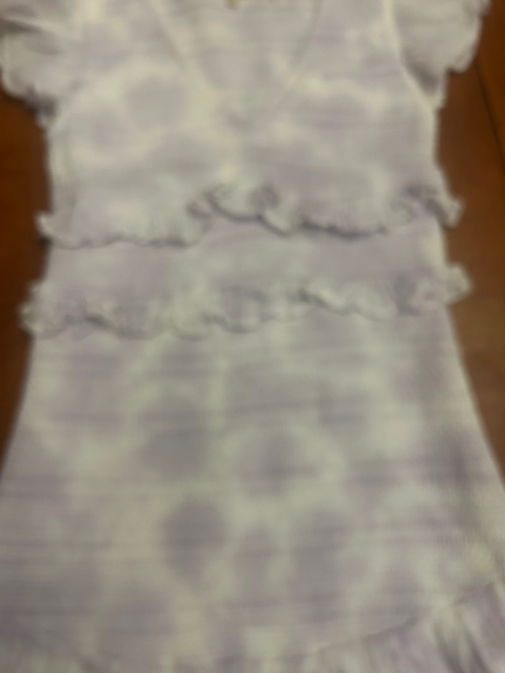 LoveShackFancy Aveline Mini Dress purple white size small - Picture 3 of 6